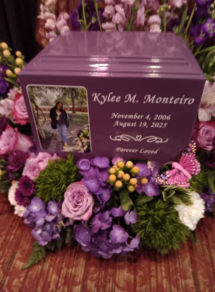 Close photograph of Kylee's urn